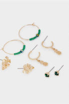 بارفوا أقراط ذهبية مزينة بالألوان نسائي متعدد الألوان