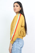 كيتشن جاكيت بوليستر كم طويل مع خطوط نسائي