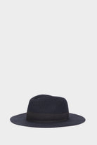 بارفوا قبعة نسائية صوف مع شريط متباين أزرق داكن