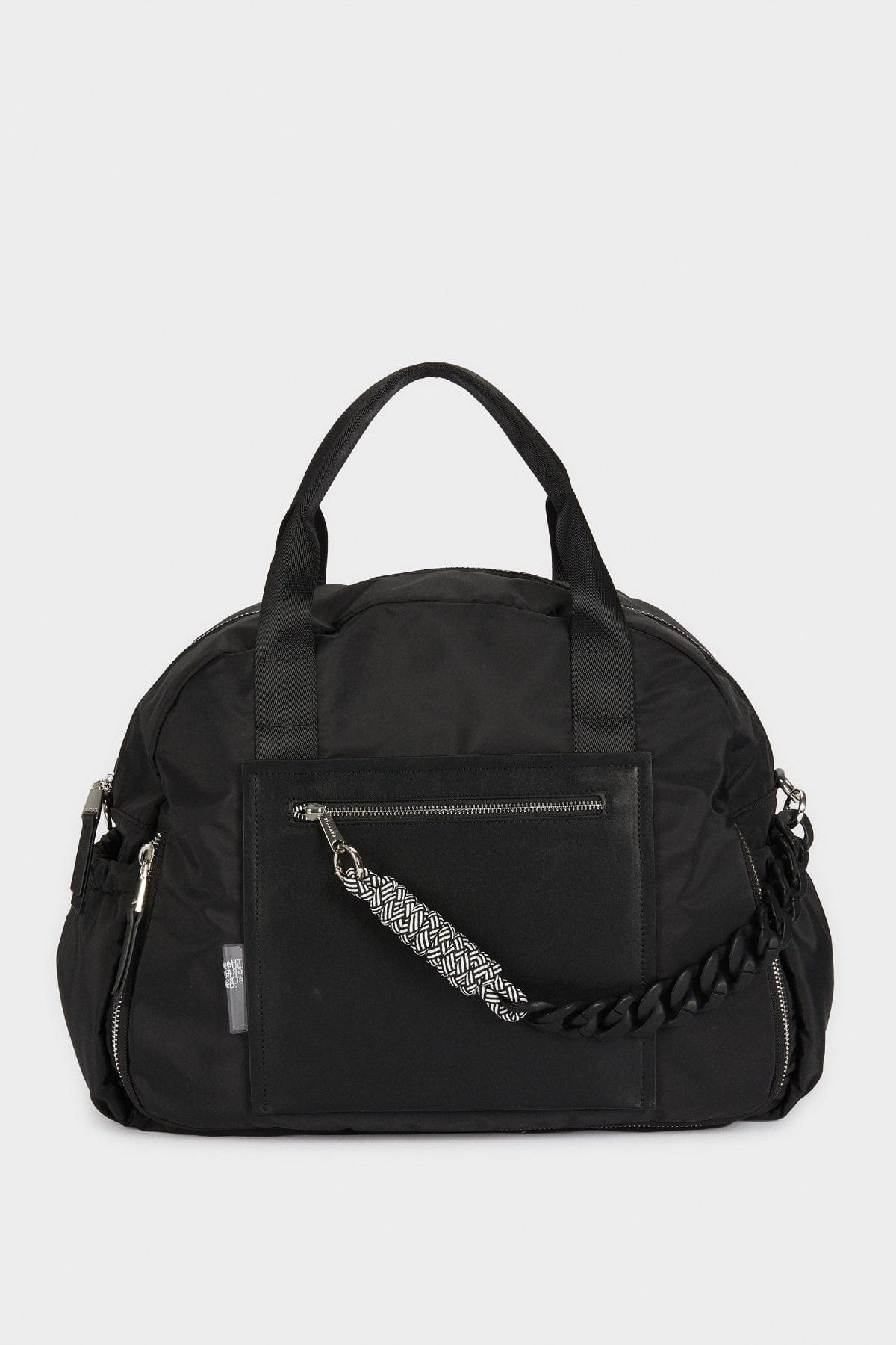 بارفوا حقيبة رياضية نايلون بسلسلة وحبل أسود