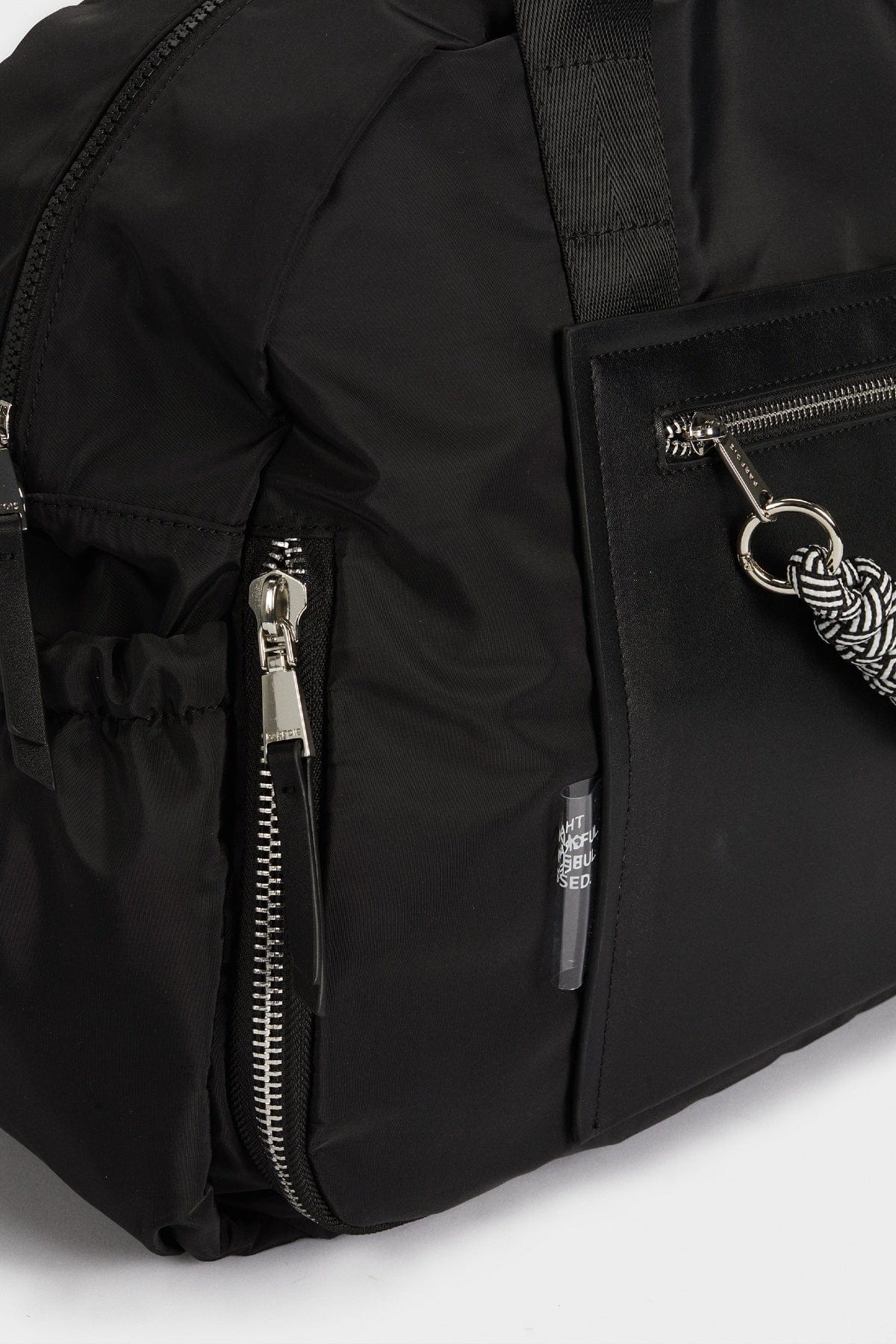 بارفوا حقيبة رياضية نايلون بسلسلة وحبل أسود