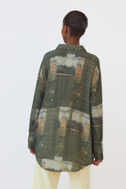 بارفوا قميص فضفاض مطبوع نقشة مدينة أخضر