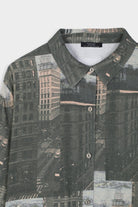 بارفوا قميص فضفاض مطبوع نقشة مدينة أخضر