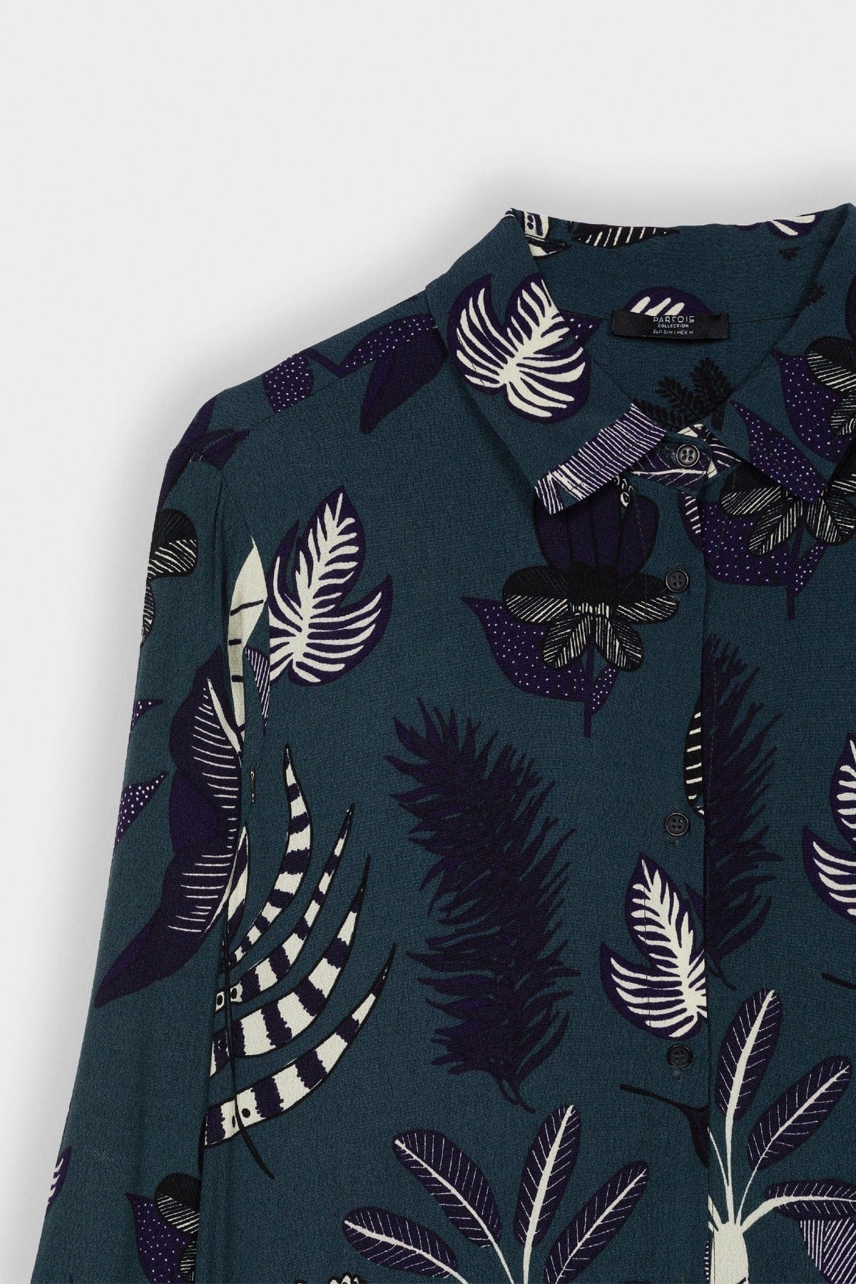 بارفوا فستان طويل كم طويل مشجر نسائي أخضر