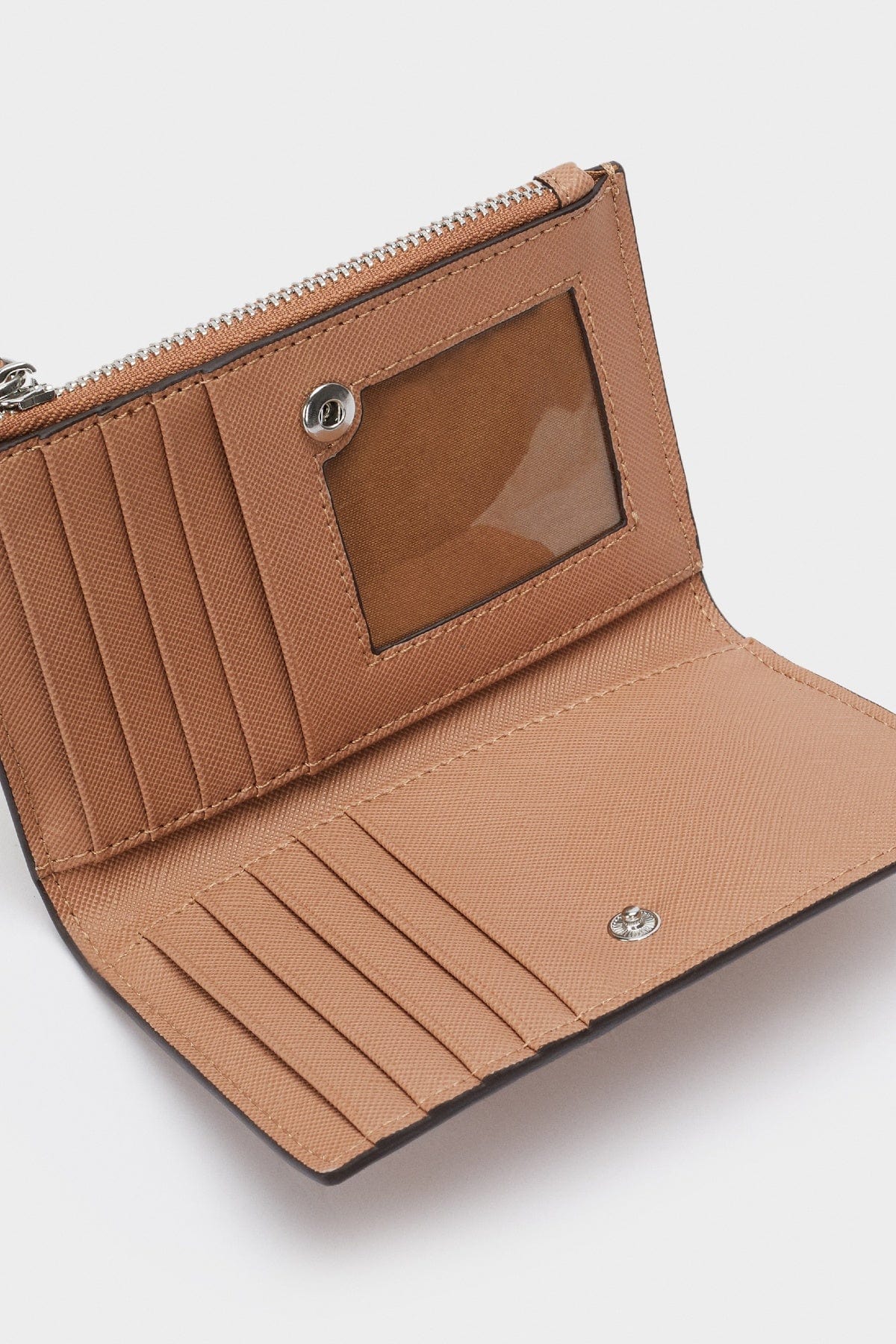 بارفوا محفظة عادية مع حامل البطاقة بني رمادي