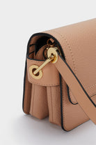 بارفوا حقيبة كروس جلد سادة مع قفل أمامي