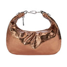 بارفوا شنطة ذهبي نسائية سادة بمشبك برتقالي