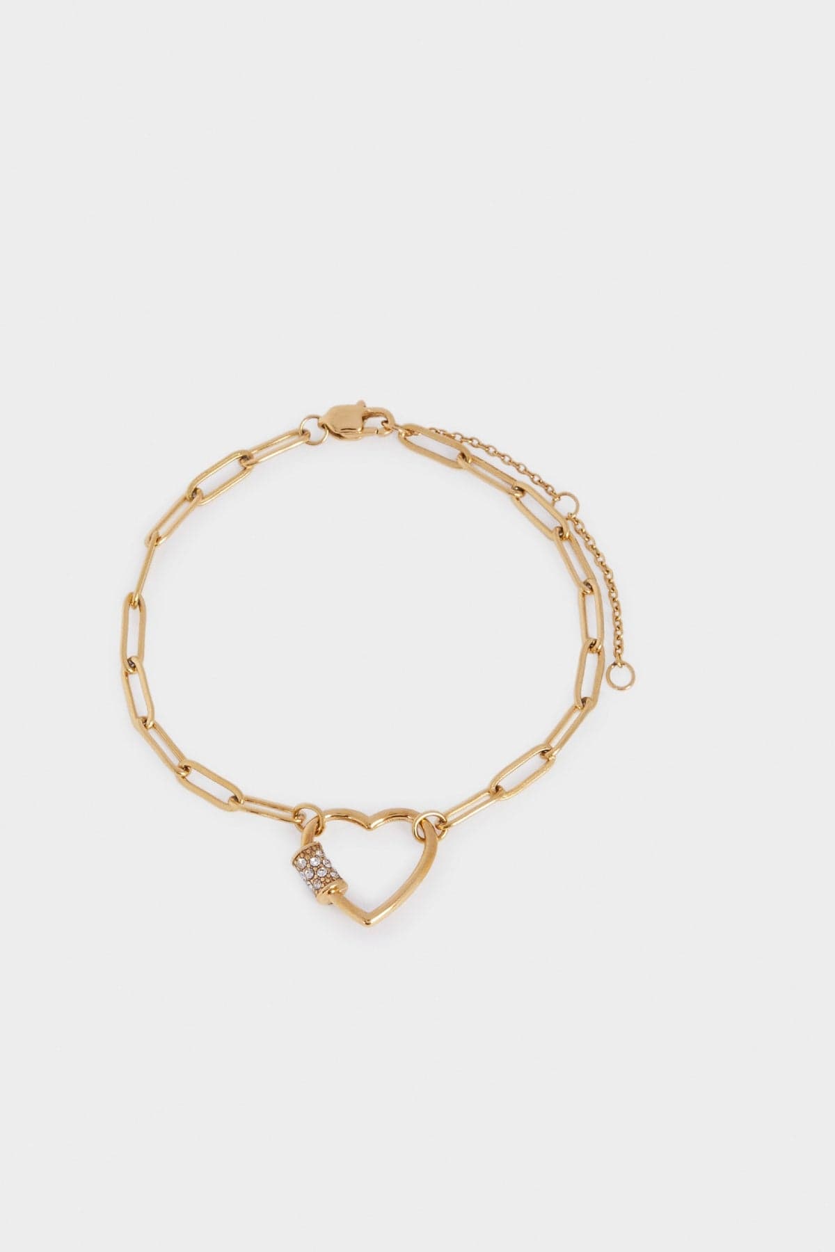 بارفوا اسوارة سادة مزينة بقلب نسائي بستراس نسائي ذهب