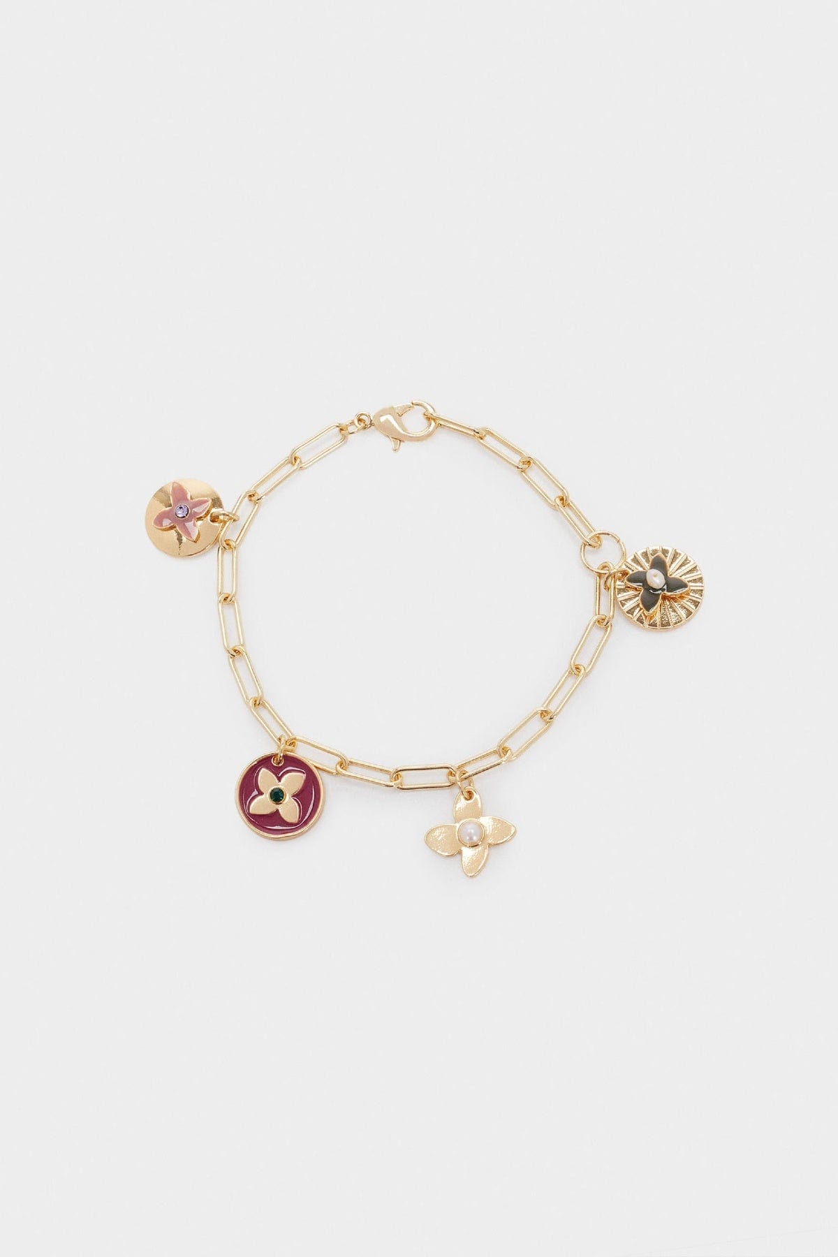 بارفوا أسوارة حلقات ذهبية مزينة بحلقات مزهرة ذهب