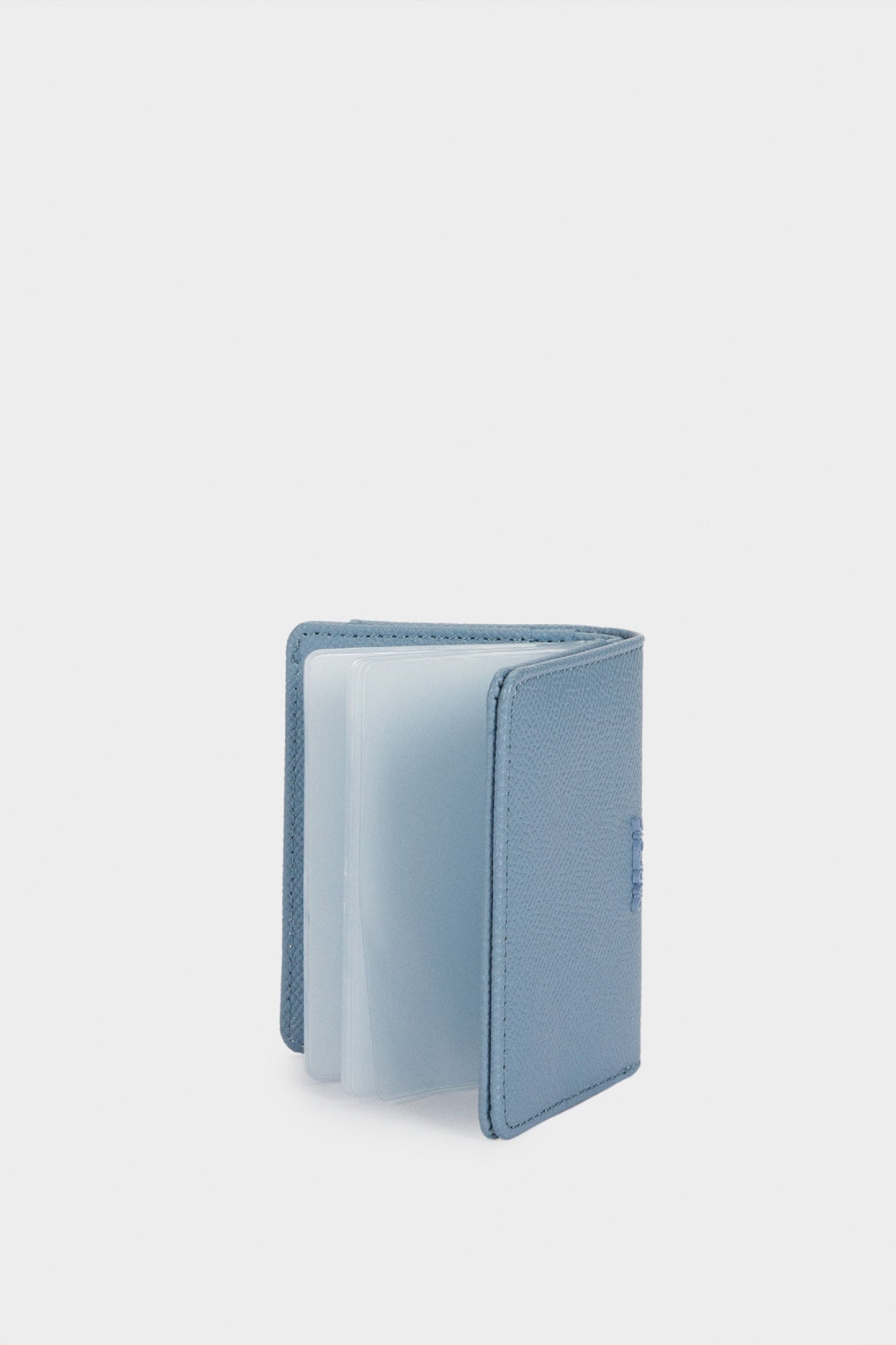 بارفوا حامل بطاقة جلد سادة أزرق