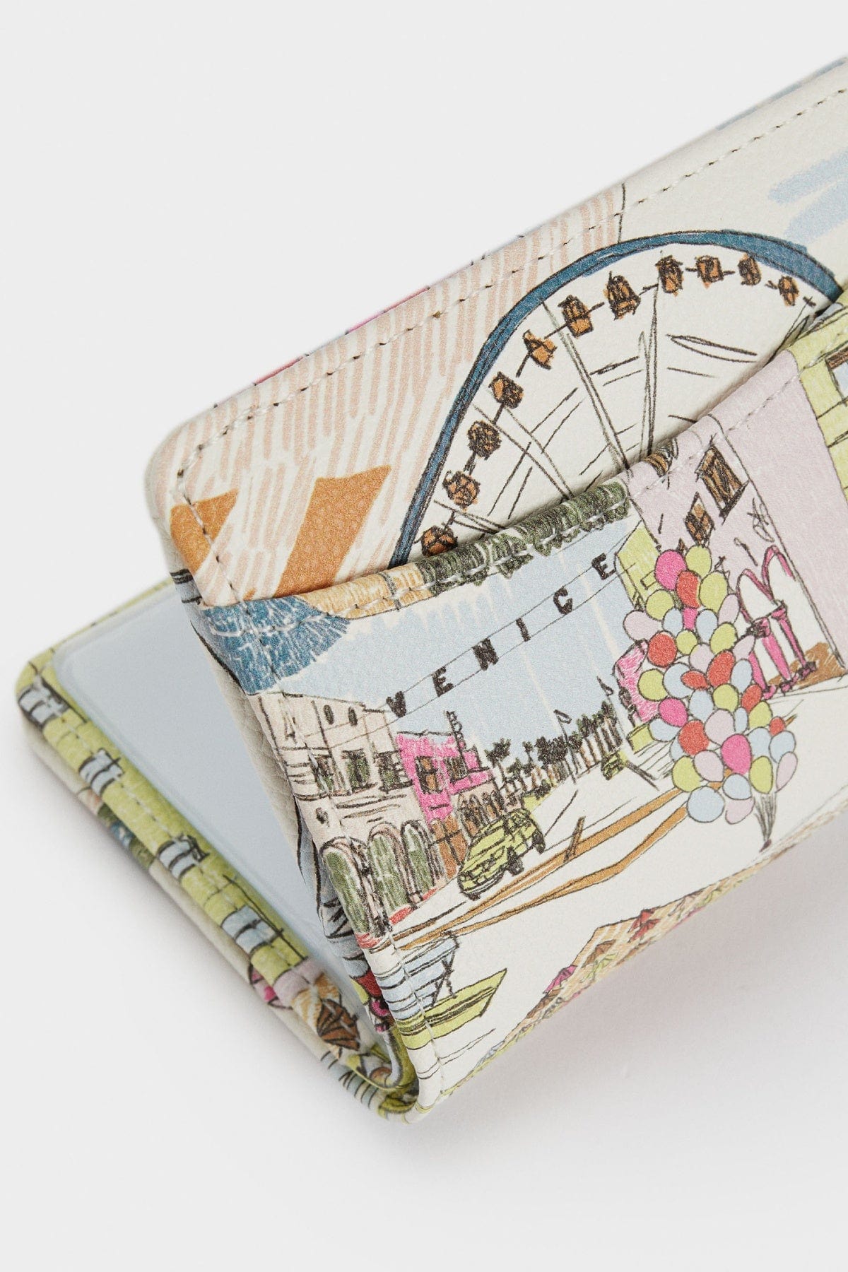 بارفوا حامل البطاقة المطبوعة بيج فاتح