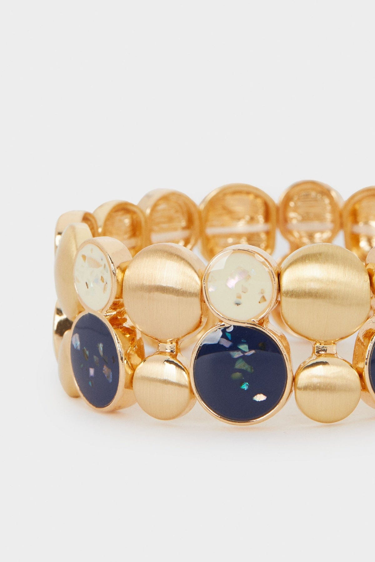 بارفوا أسوارة عريضة ذهبية مزينة بالألوان نسائي متعدد الألوان