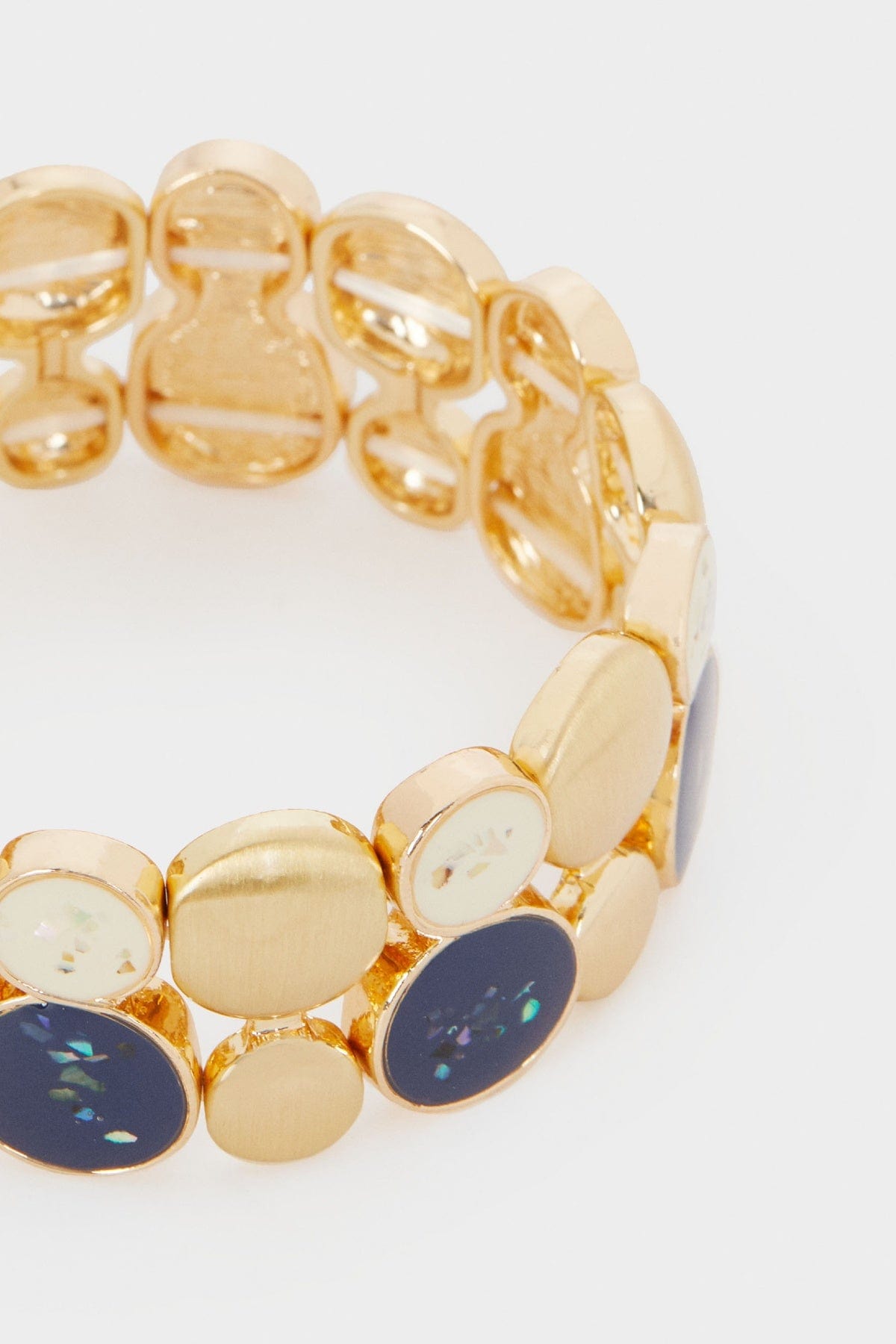 بارفوا أسوارة عريضة ذهبية مزينة بالألوان نسائي متعدد الألوان