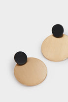 بارفوا حلق ذهبي سادة دائري مزين أسود