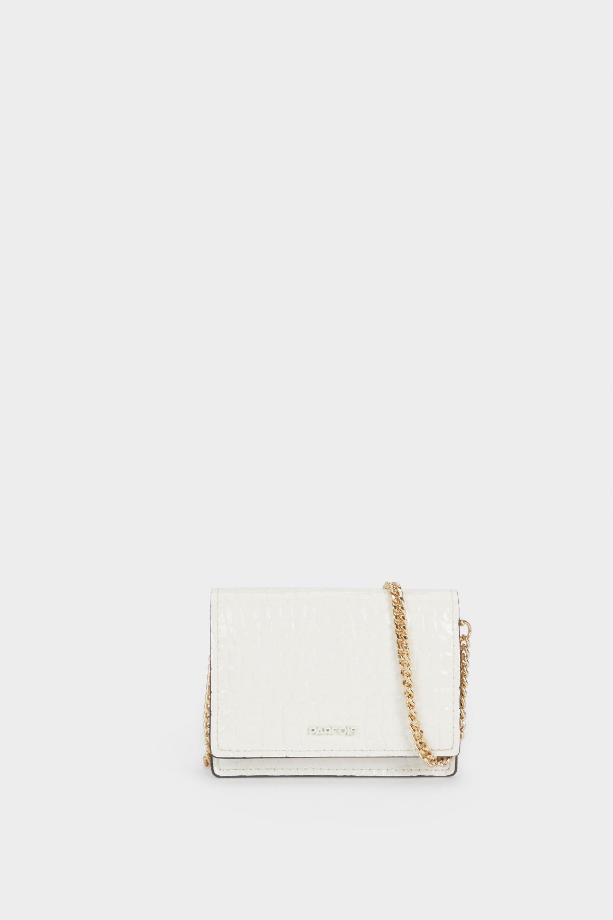 بارفوا حاملة بطايق منقوشة بمحفظة للعملات المعدنية أبيض