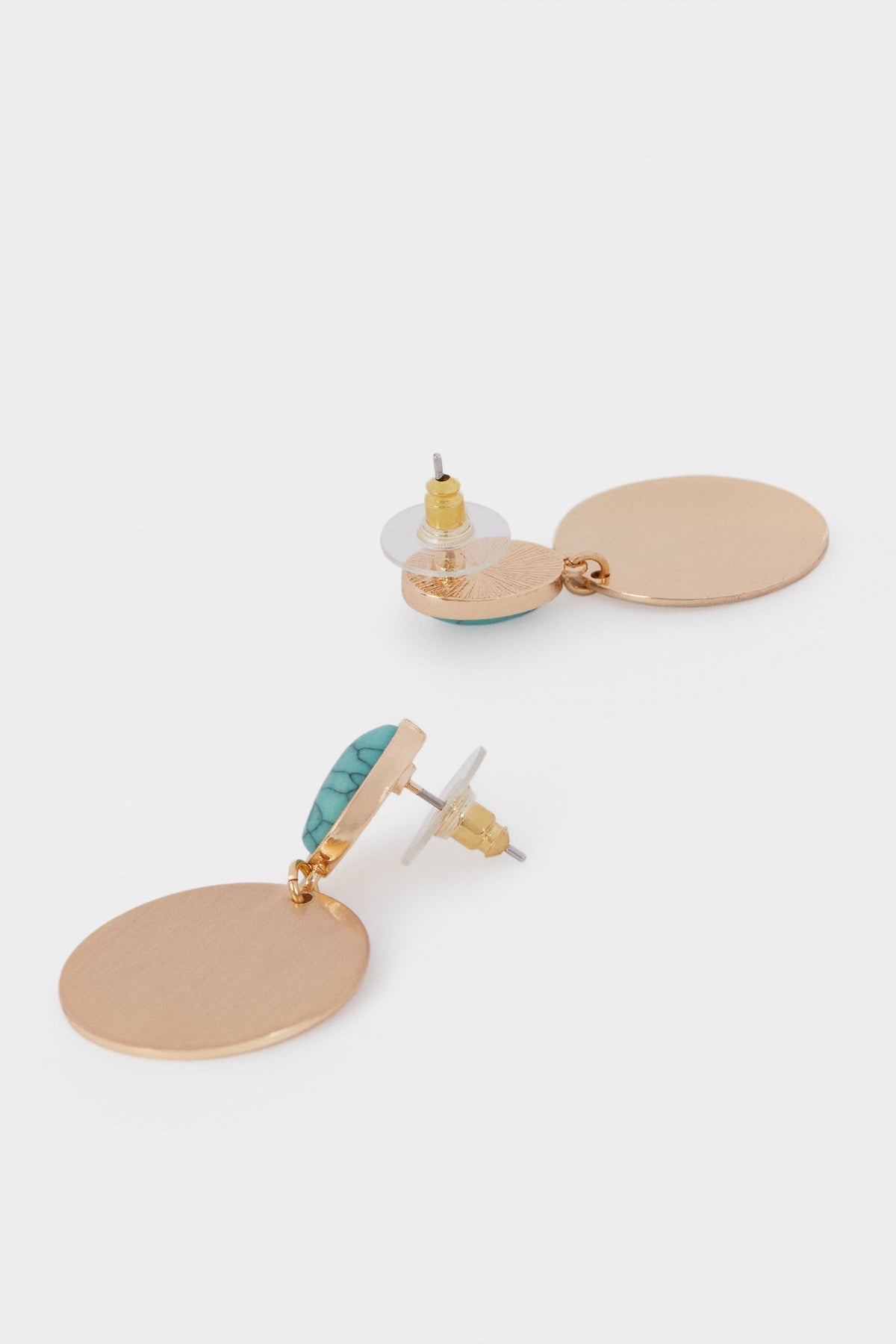 بارفوا حلق دائري سادة مزين بالحجر المنقوش نسائي أزرق