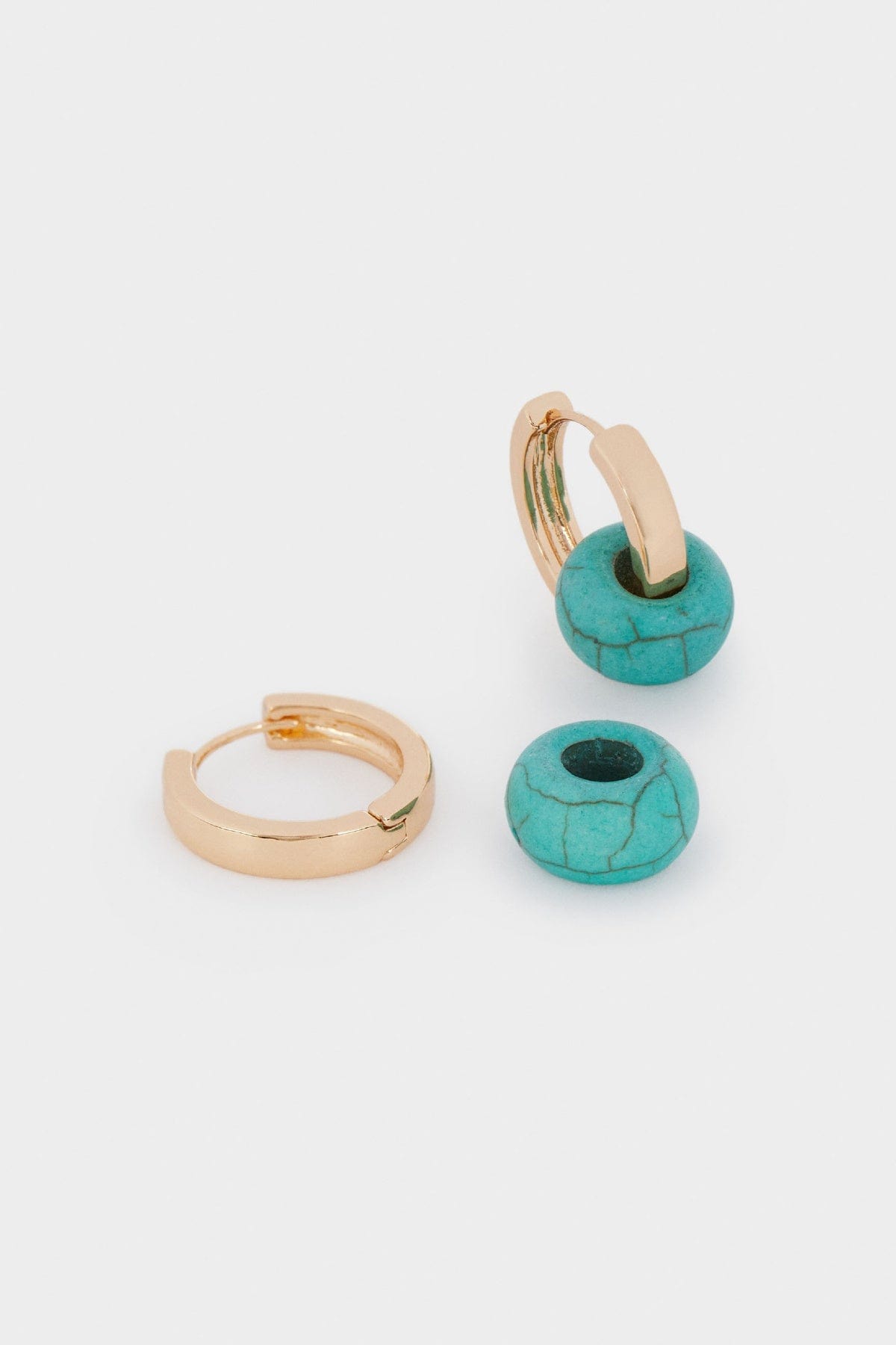 بارفوا حلق دائري مزين بخرز منقوش ملون نسائي تركواز