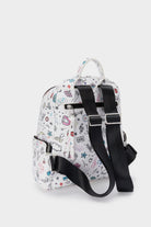 بارفوا حقيبة ظهر مطبوعة بجيوب خارجية أبيض