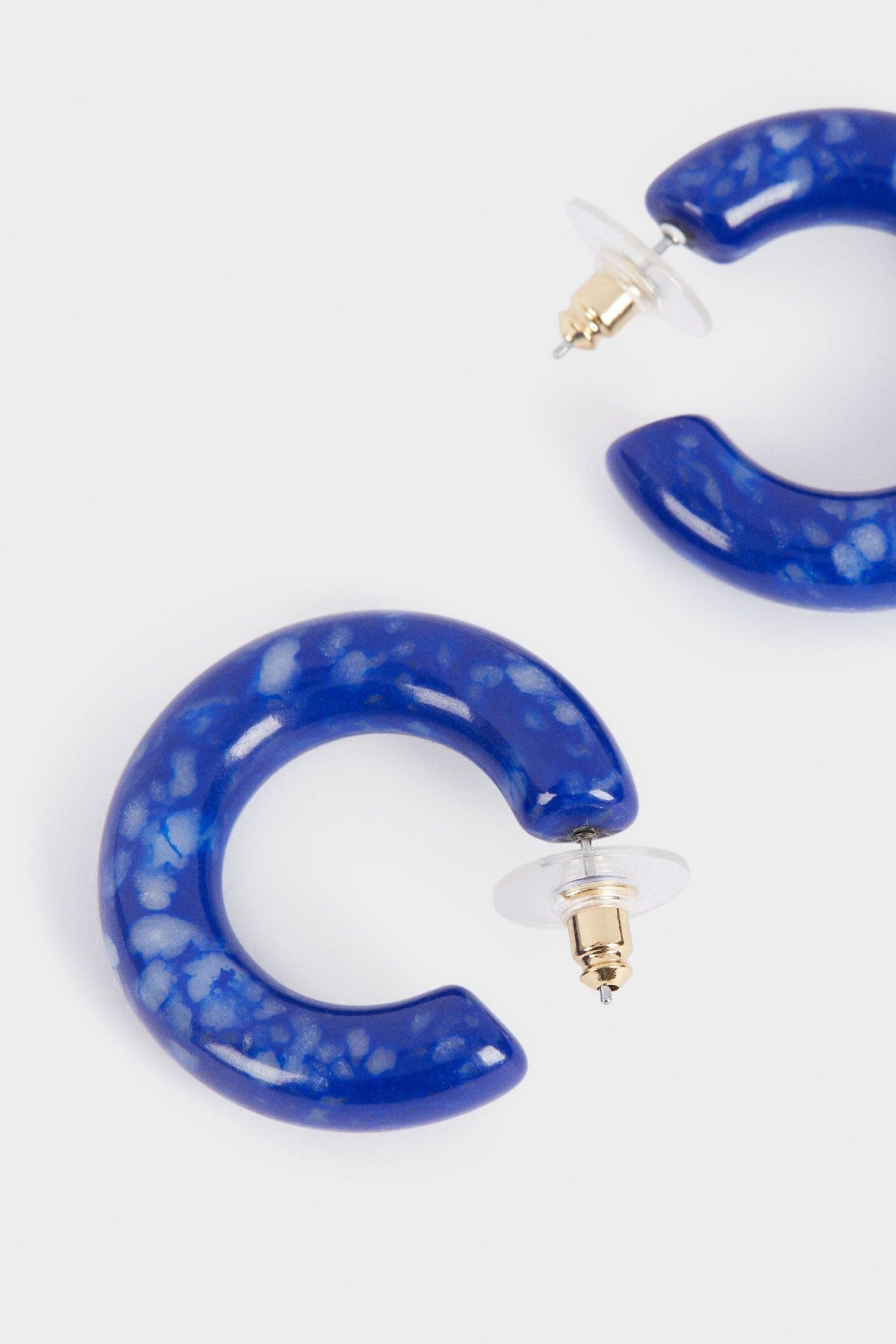 بارفوا أقراط دائرية سادة نسائي أزرق