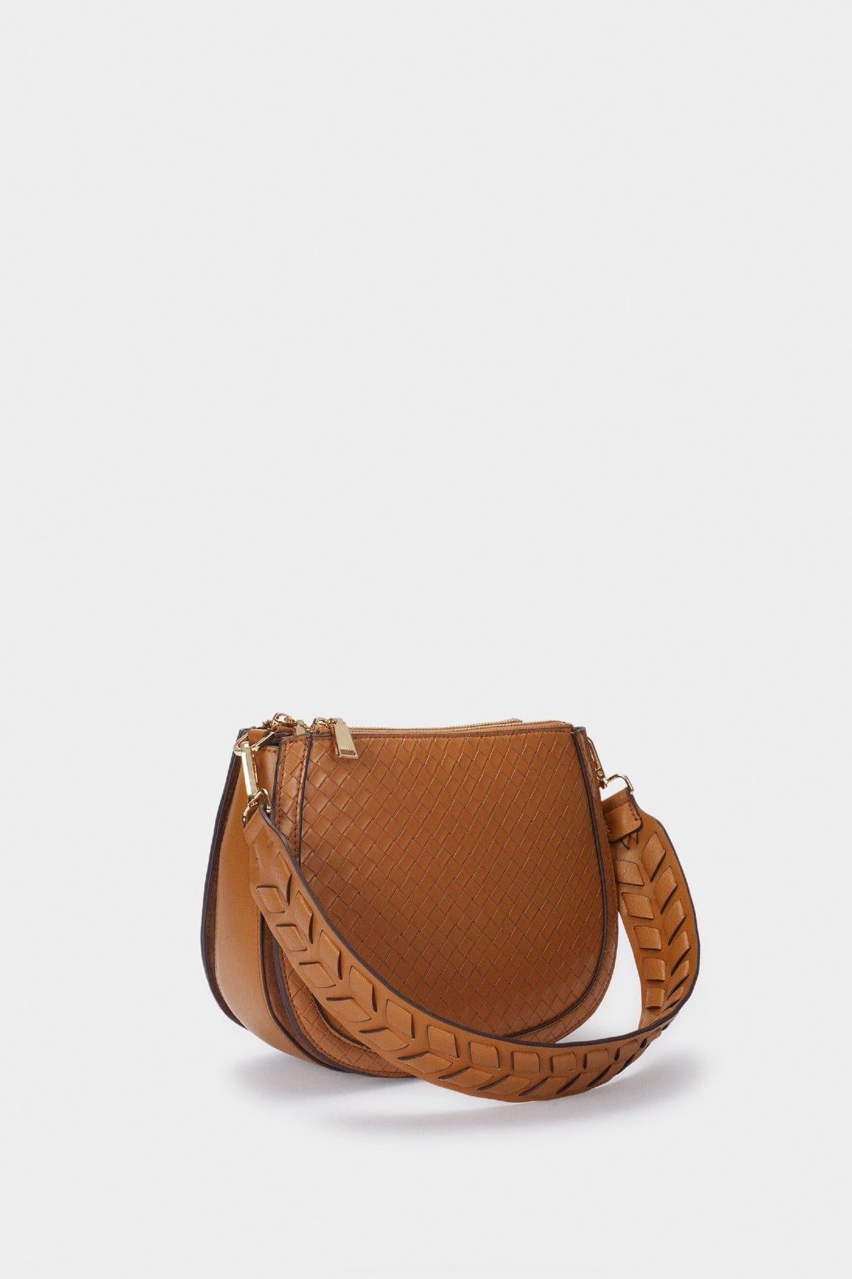 بارفوا حقيبة كتف نسائية بحزام منسوج