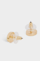 بارفوا حلق ذهبي مزين باللون الأزرق نسائي أزرق