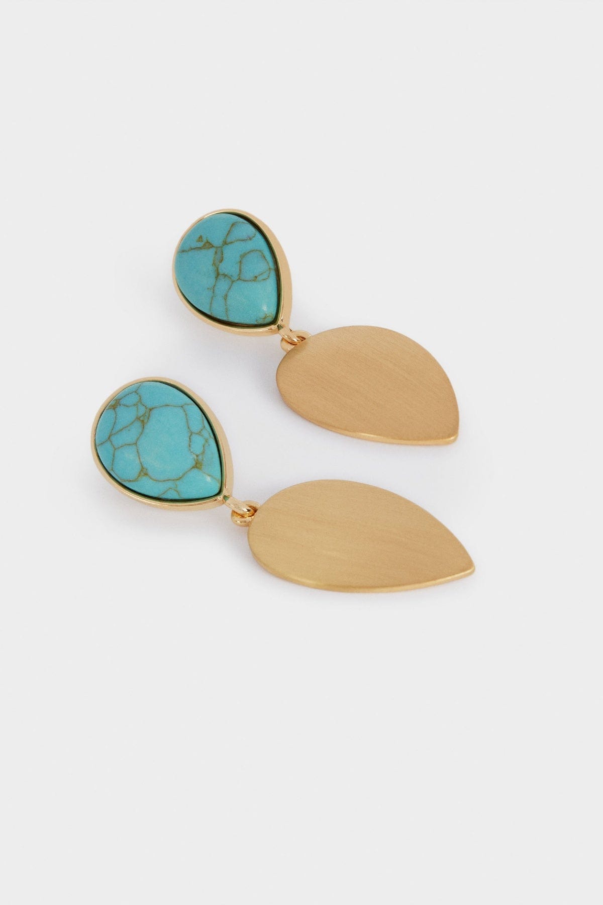 بارفوا حلق بطبعة حجر منقوش طويل نسائي تركواز