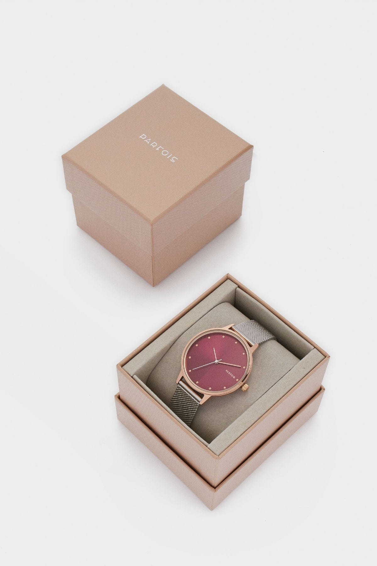 بارفوا ساعة بحزام على شكل شبكى معدني