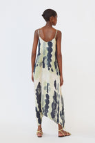 بارفوا فستان ميدي مطبوع مع حمالات أخضر