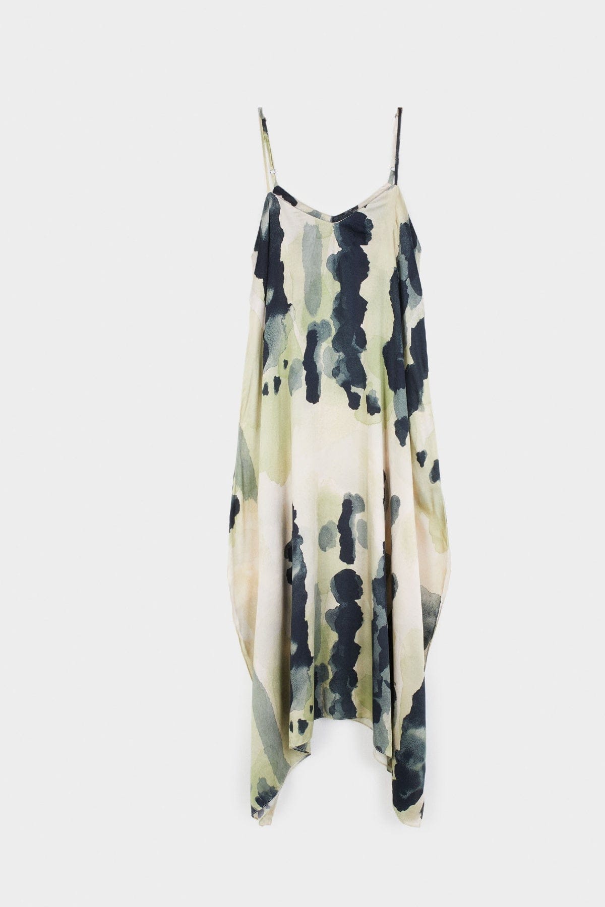 بارفوا فستان ميدي مطبوع مع حمالات أخضر