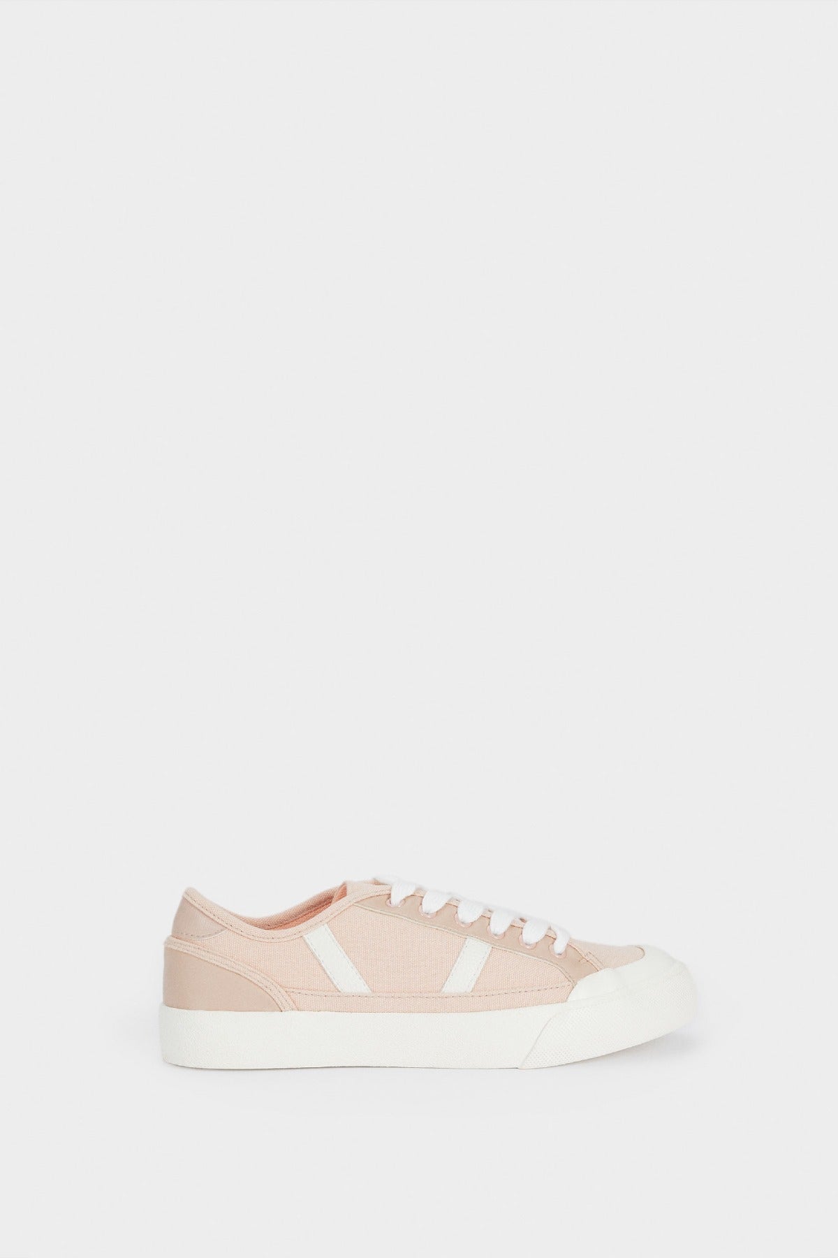 بارفوا حذاء رياضي نسائي سادة مزين بخطين وردي فاتح