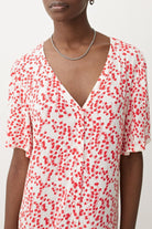 بارفوا فستان ميدي مشجرة بفتحة صدر V بيج فاتح