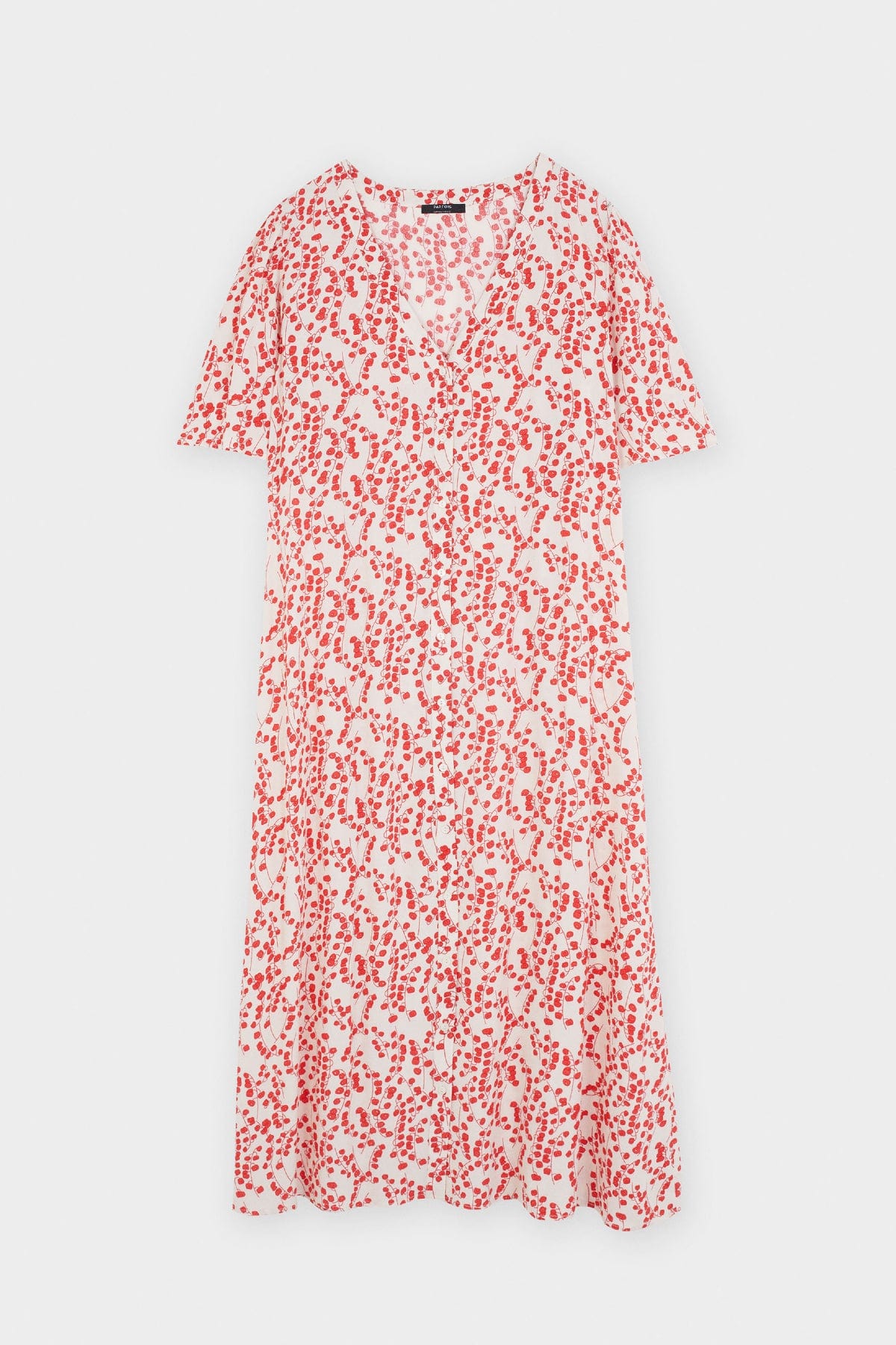 بارفوا فستان ميدي مشجرة بفتحة صدر V بيج فاتح