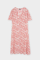 بارفوا فستان ميدي مشجرة بفتحة صدر V بيج فاتح