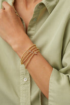 بارفوا أسوارة سادة خرز ذهبي مزين بستراس نسائي ذهب