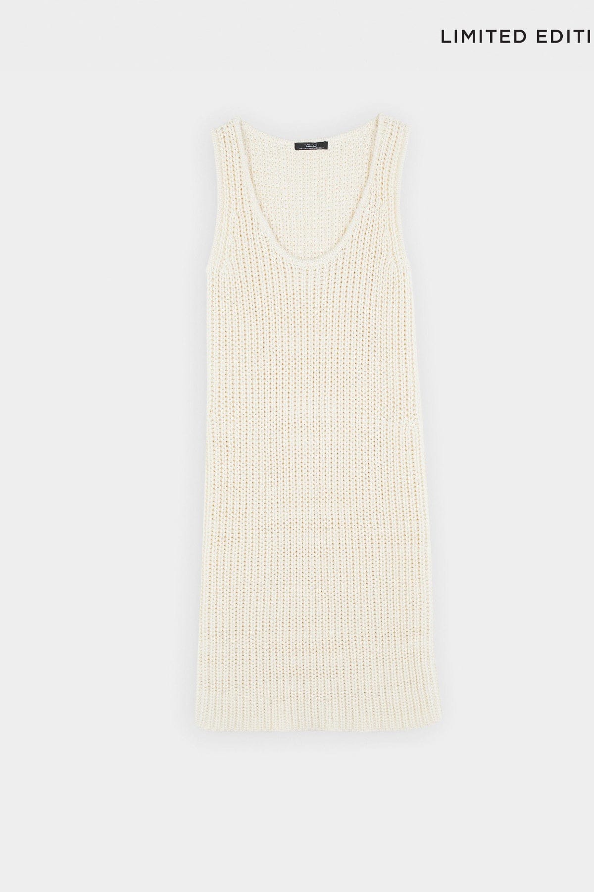 بارفوا فستان صوف قصير محبوك مخرمة بيج فاتح