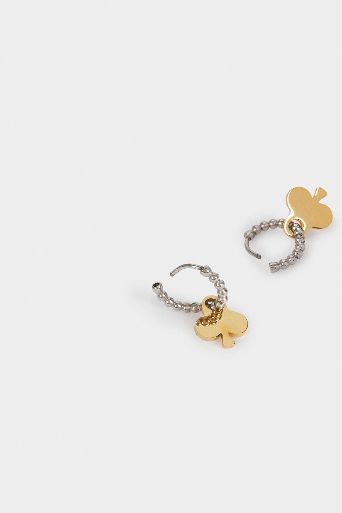 بارفوا اقراط صغيرة دائرية مزينة بوردة متعدد الألوان