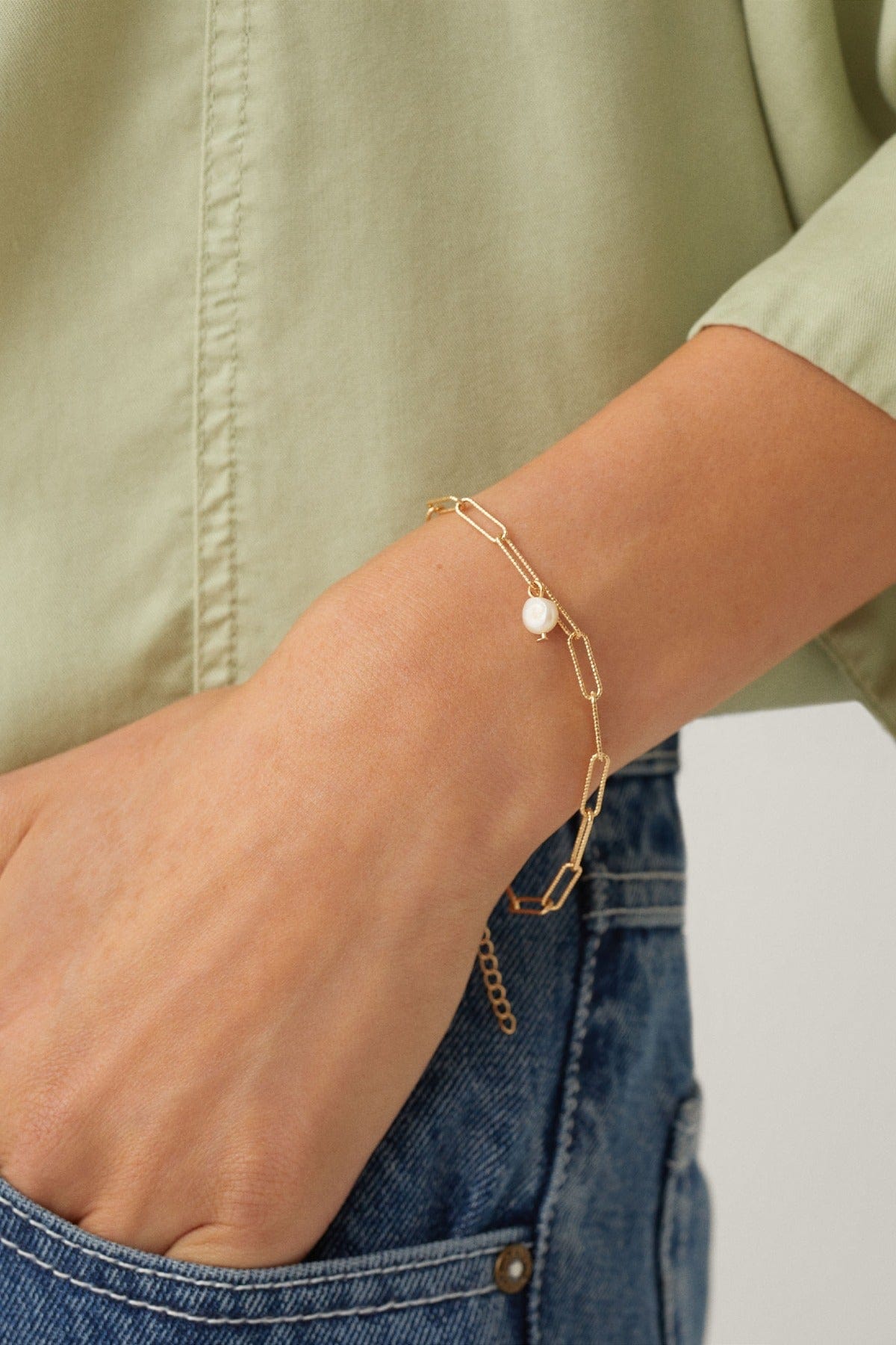 بارفوا أسورة حلقات ذهبية مزين باللؤلؤ نسائي