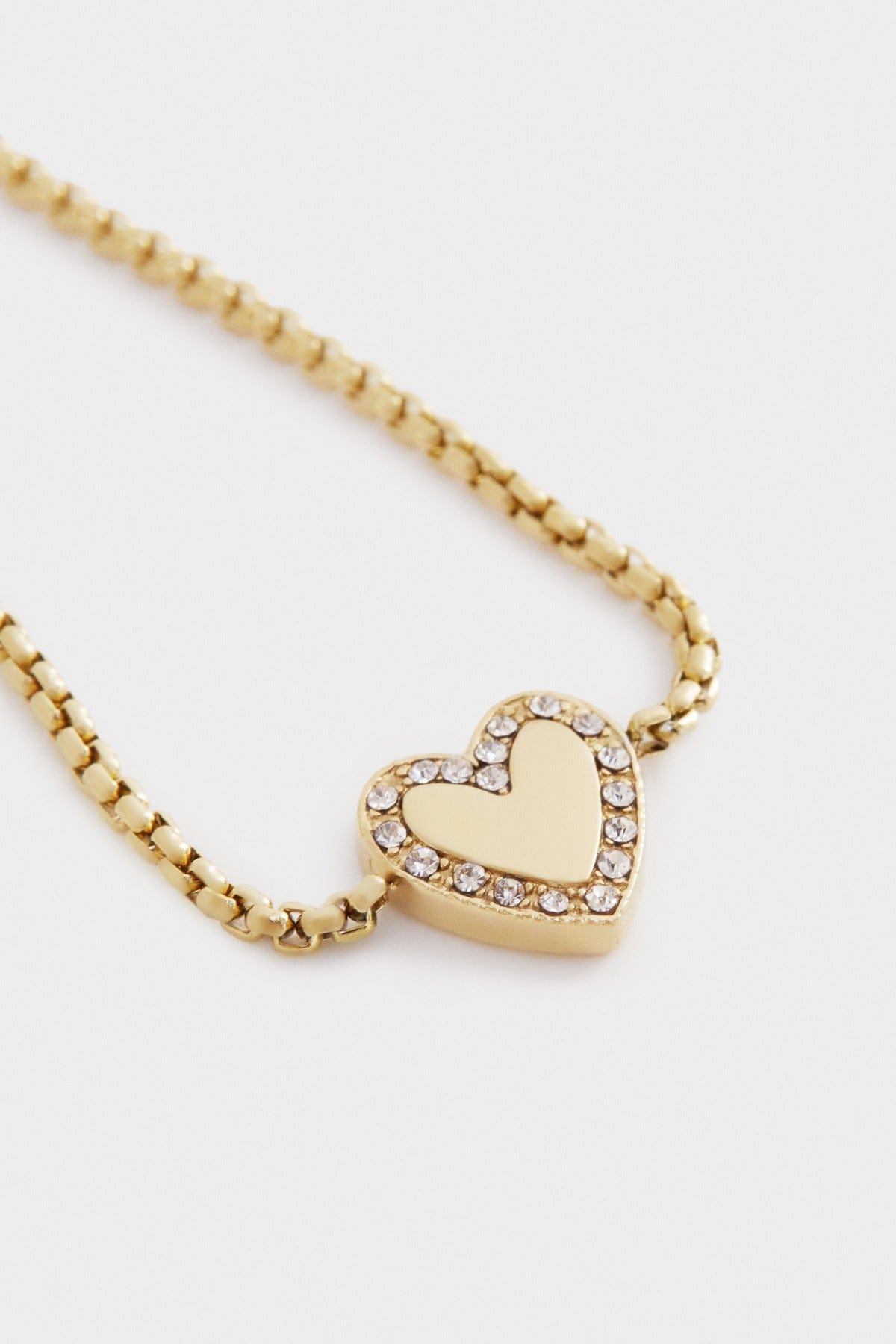 بارفوا اسوارة سادة مزينة بدلاية على شكل قلب نسائي ذهب