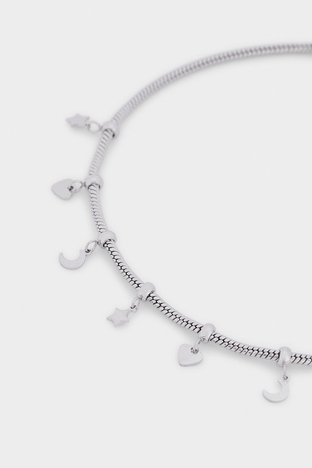 بارفوا أسوارة فضي مزينة بالدلايات نسائي فضة