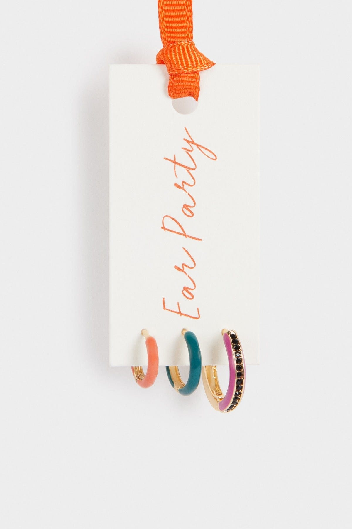 بارفوا طقم حلق دائري مزين بستراس نسائي متعدد الألوان