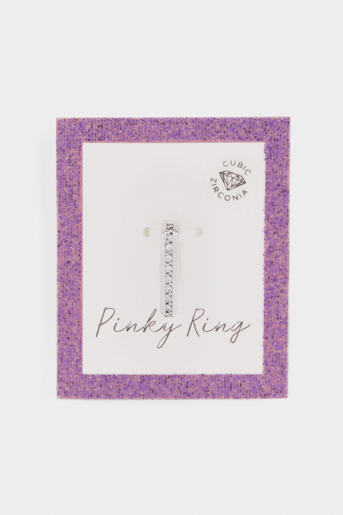 بارفوا خاتم لاصبع الخنصر بزركونيا فضة