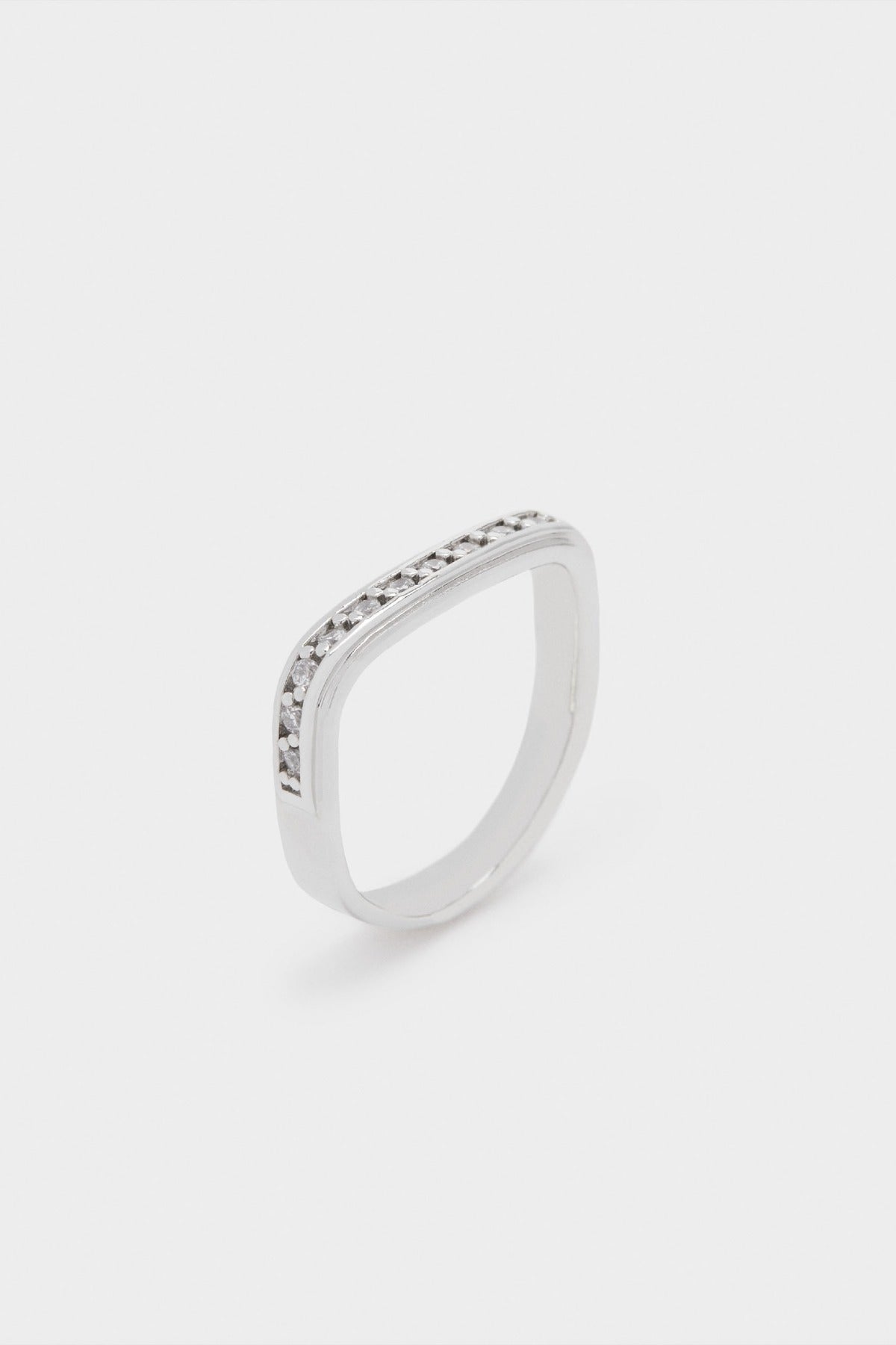 بارفوا خاتم لاصبع الخنصر بزركونيا فضة