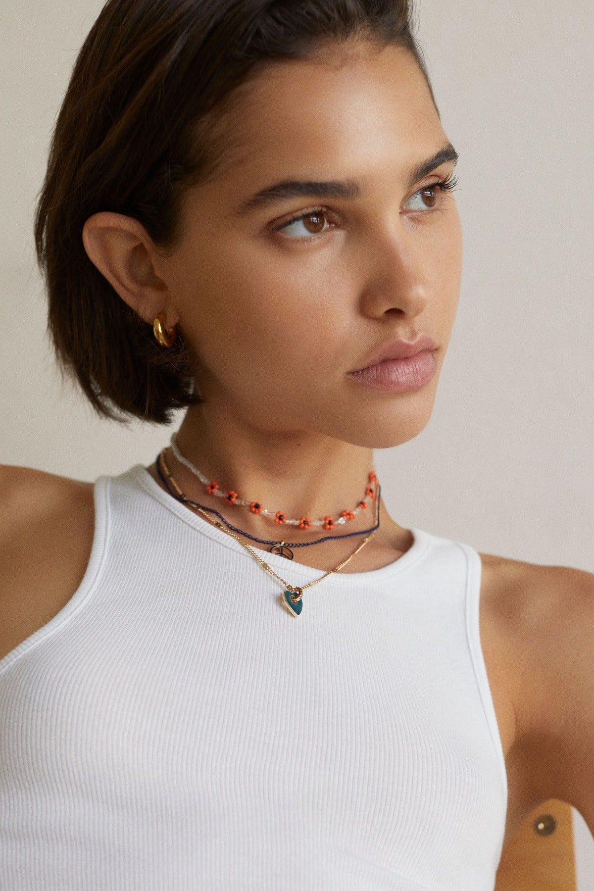 بارفوا طقم سلاسل مزين بالخرز على شكل ورود نسائي متعدد الألوان