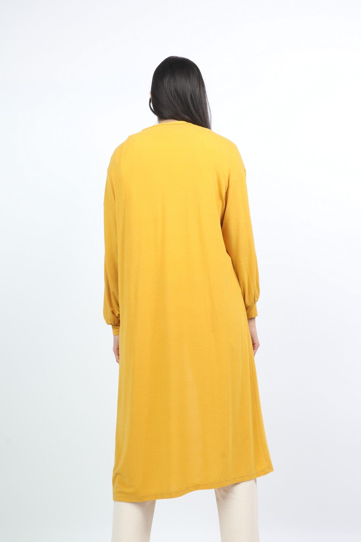 كيتشن كارديجان سادة واسع طويل بأكمام طويلة