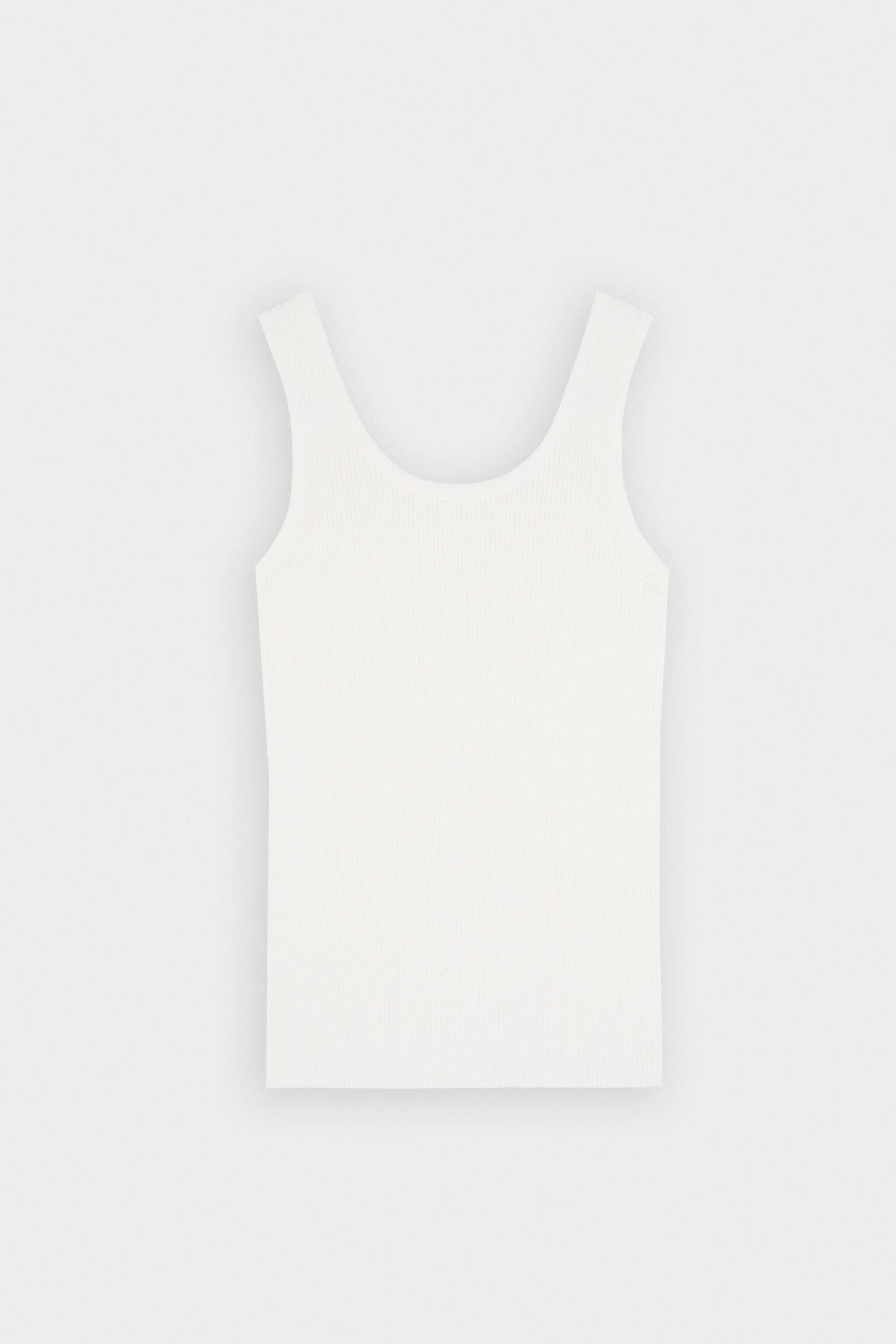 بارفوا بلوزة بحمالة عريضة مضلعة سادة نسائي - أبيض