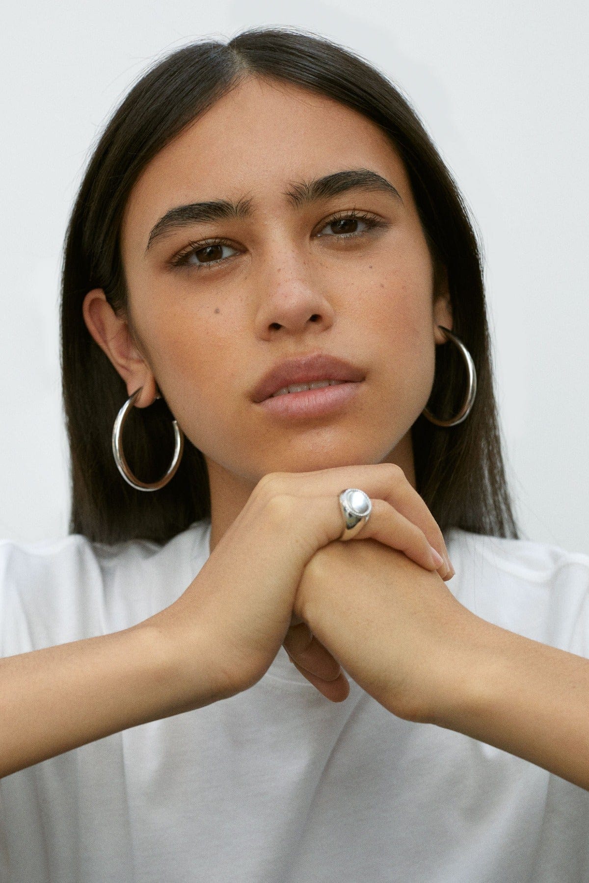 بارفوا حلق بريمه دائري فضة فضي