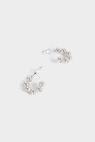 بارفوا حلق فضة صغير عيار 925 للنساء بفصوص فضي