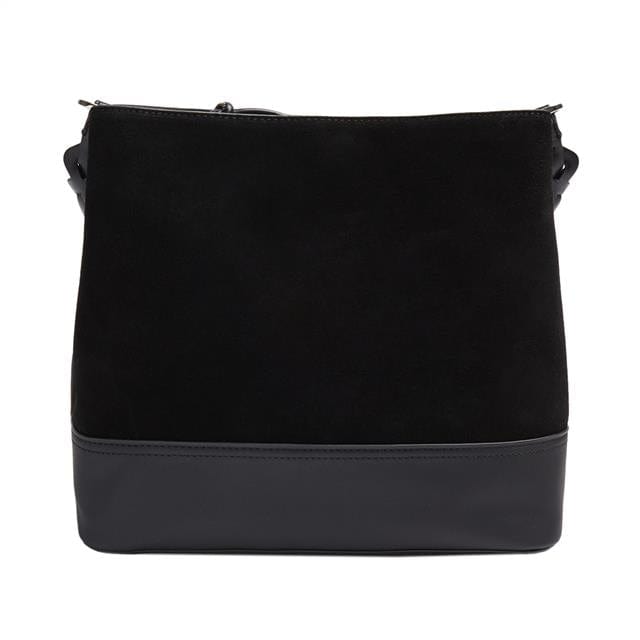 بارفوا شنطة كتف كبيرة نصف جلدي ونصف شمواة