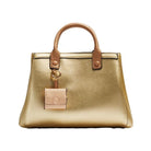بارفوا شنطة جلد نسائية بيد صغيرة ذهب