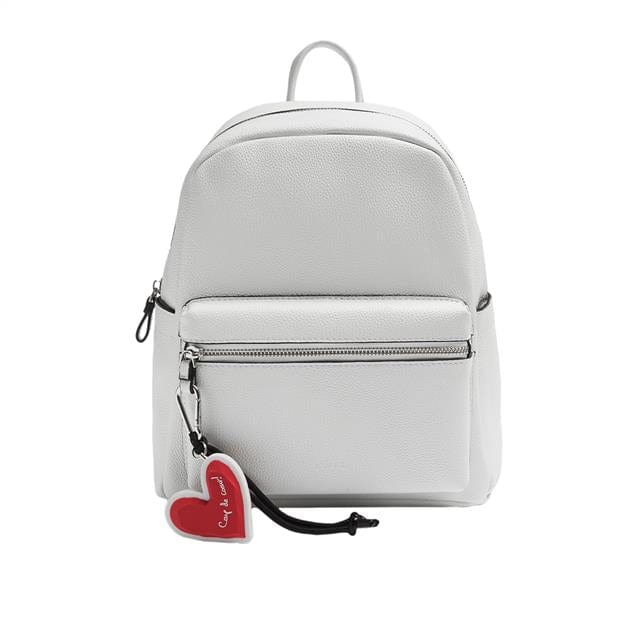 بارفوا شنطة ظهر صغيره بجيب خارجي أبيض